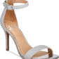 Material Girl Blaire Sandálias Femininas de Duas Peças com Glitter Prateado Tamanho 9,5M