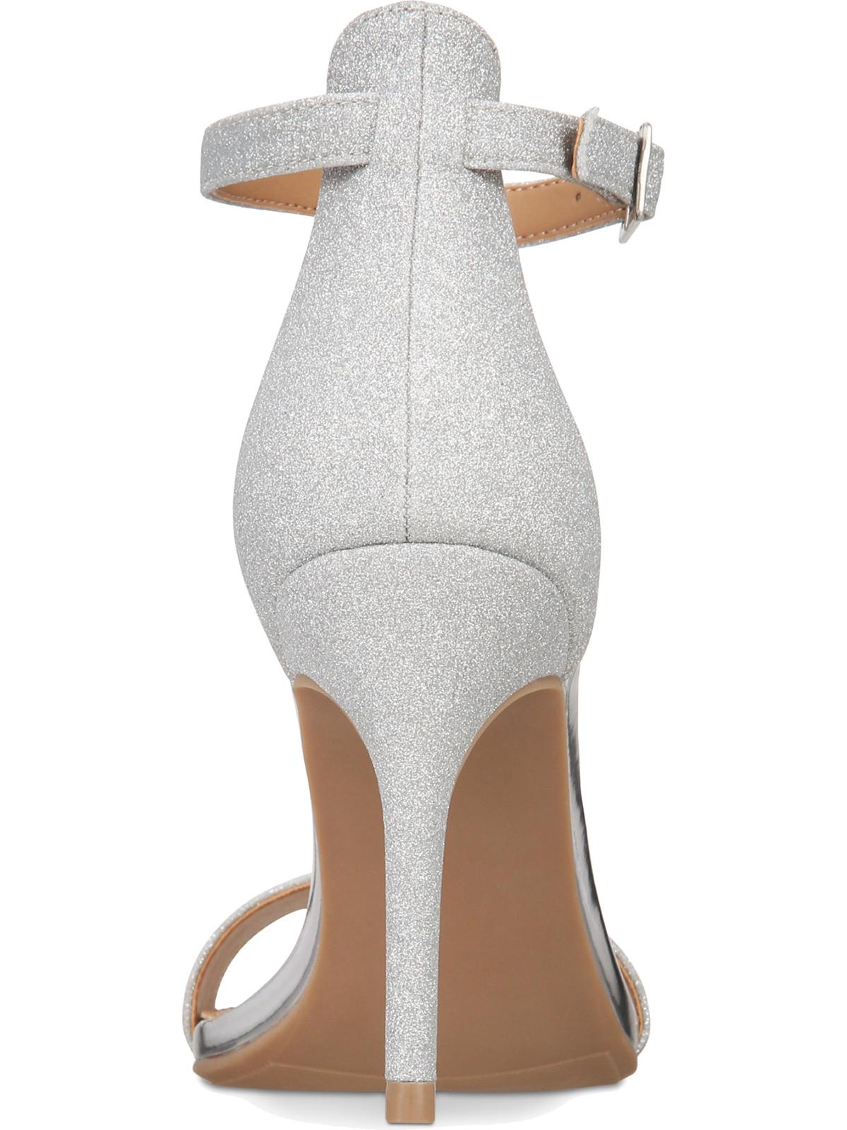 Material Girl Blaire Sandálias Femininas de Duas Peças com Glitter Prateado Tamanho 9,5M