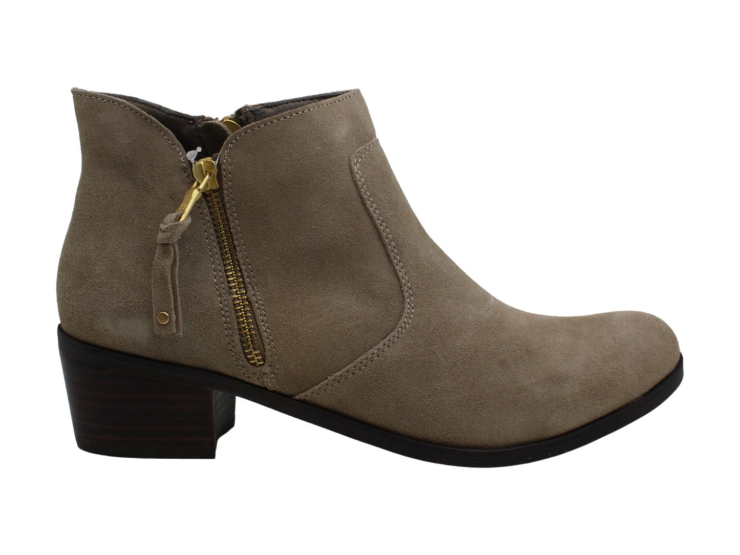 Botas femininas Bare Traps Uriel de couro com bico fechado e cano curto, marrom, tamanho 8 M