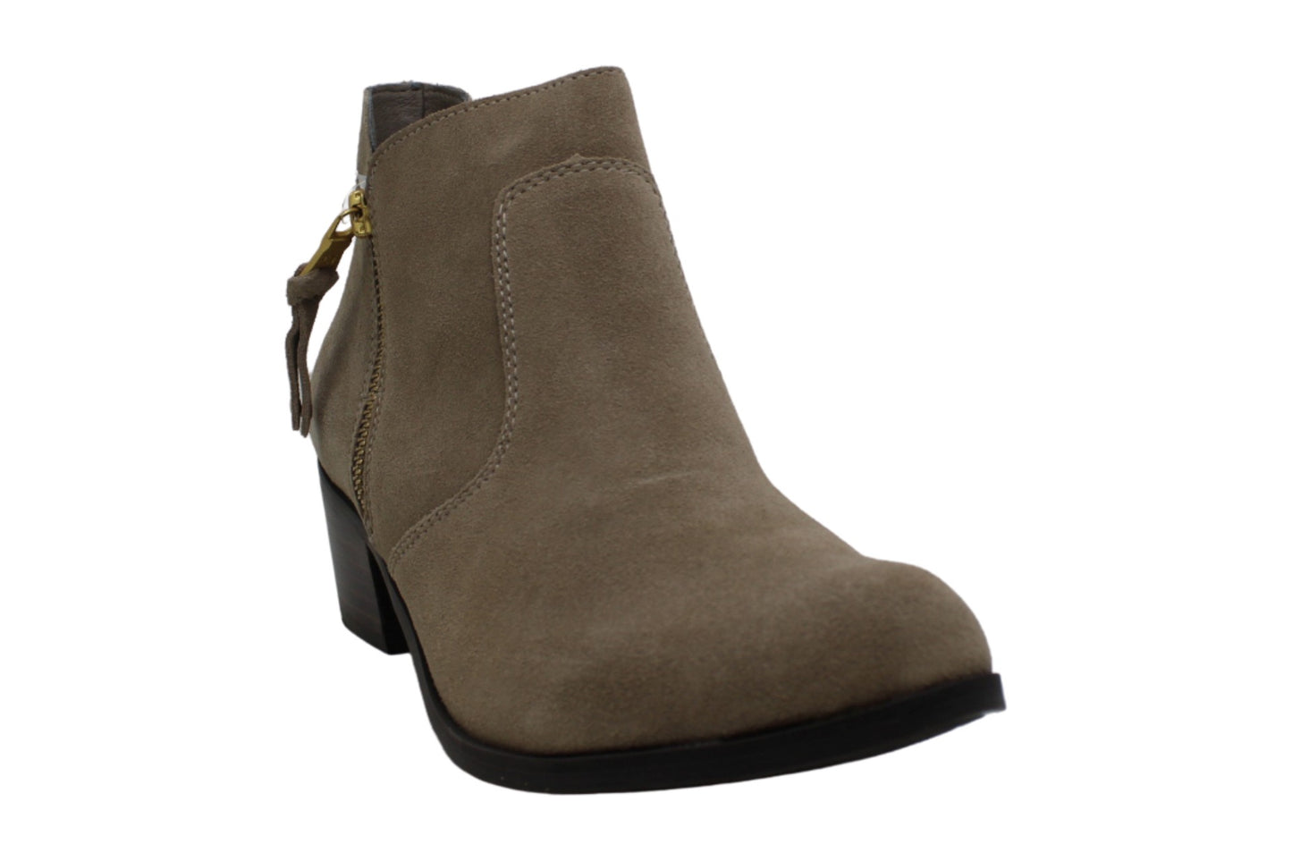 Botas femininas Bare Traps Uriel de couro com bico fechado e cano curto, marrom, tamanho 8 M