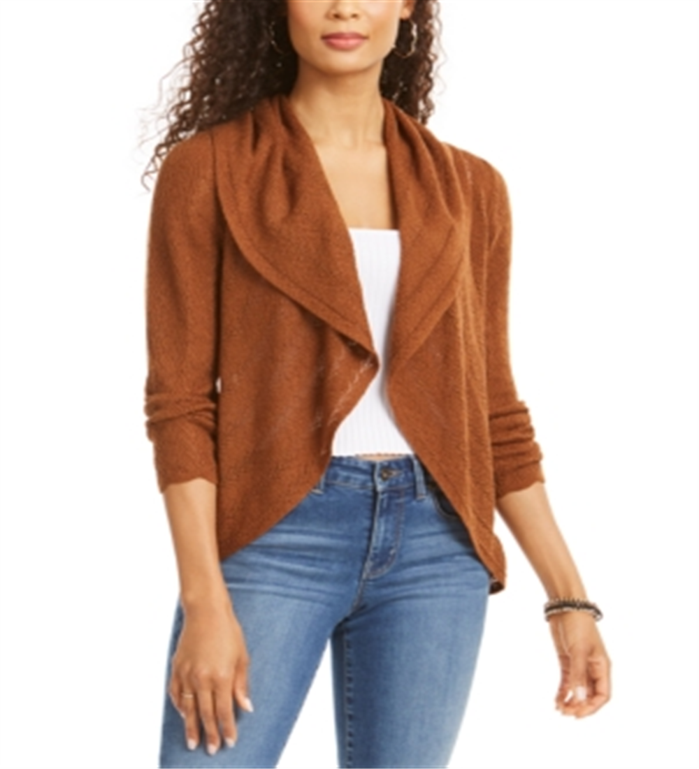 Cardigan Pointelle Feminino Style &amp; Co Roast Spice Marrom Tamanho P