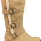 Bota Santell Tall Feminina White Mountain com Fivela Castanha Tecido Ceroso Marrom Tamanho 9,5 M
