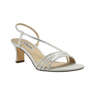 Nina Women's Gerri-Fy Open Toe Bridal Strappy Sandals Silver Size 8.5 M