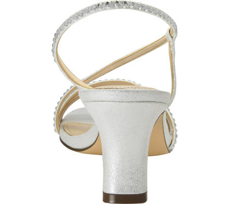 Sandálias de noiva com tiras abertas Gerri-Fy Nina para mulheres, tamanho 8,5 M, prateadas