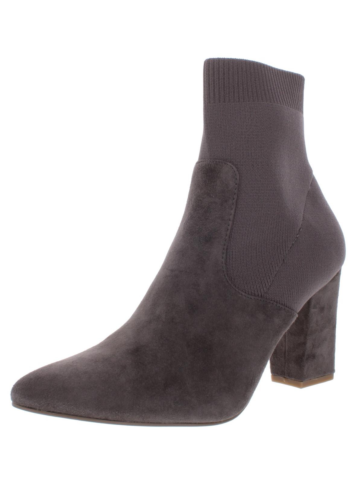 Steve Madden Remy Suede Feminino Salto Bloco Meia Bota Cinza Tamanho 9,5M
