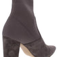 Steve Madden Remy Suede Feminino Salto Bloco Meia Bota Cinza Tamanho 9,5M