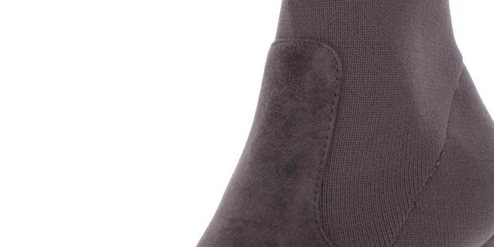 Steve Madden Remy Suede Feminino Salto Bloco Meia Bota Cinza Tamanho 9,5M