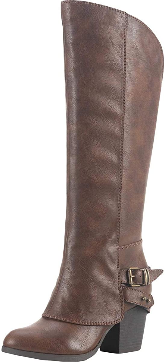 Botas femininas American Rag Emilee Almond Toe até o joelho, tamanho 6, marrom
