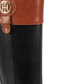 Tommy Hilfiger Imina 3 Botas de montaria femininas de couro sintético até o joelho, pretas, tamanho 5 M