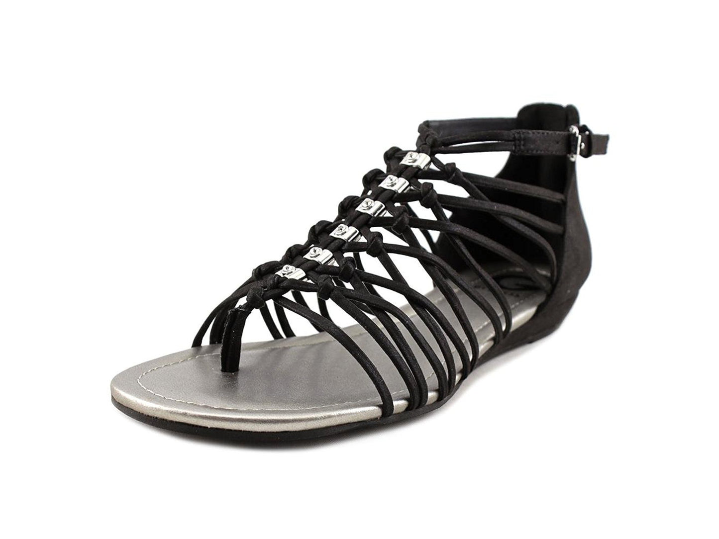 Sandálias rasteiras femininas Jonsie com tiras G by GUESS, pretas, 9,5 m