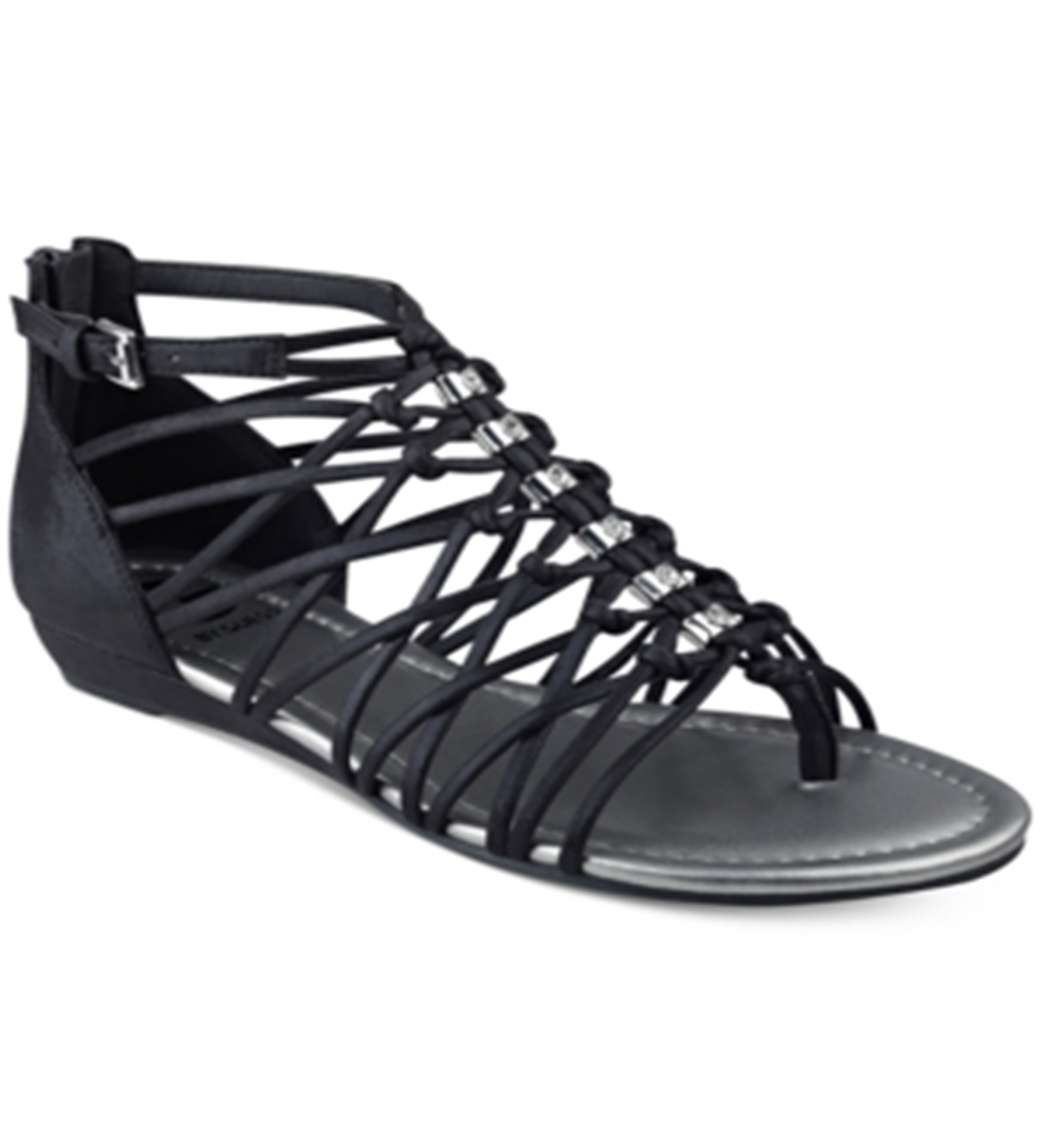 Sandálias rasteiras femininas Jonsie com tiras G by GUESS, pretas, 9,5 m