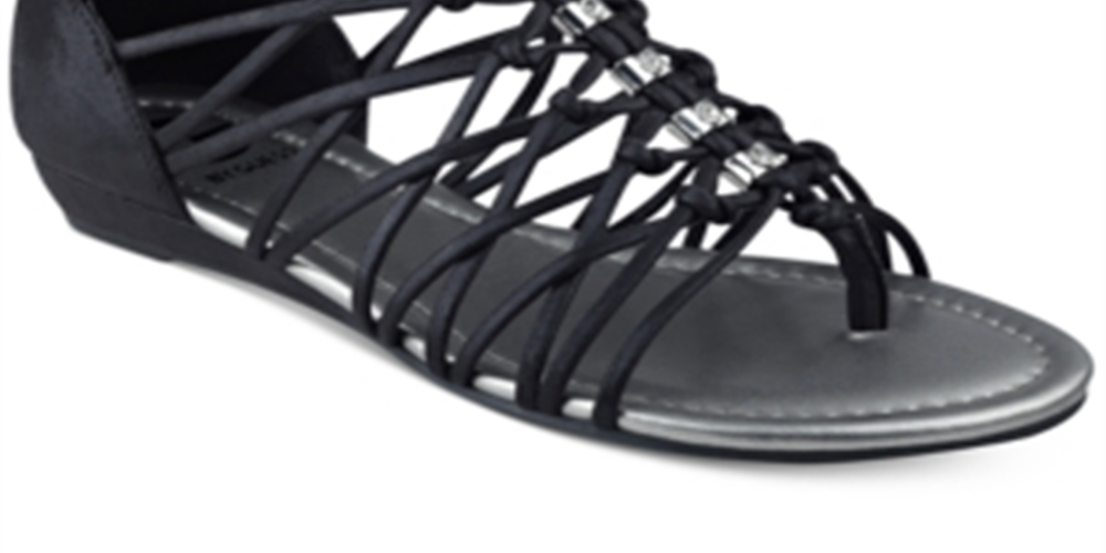 Sandálias rasteiras femininas Jonsie com tiras G by GUESS, pretas, 9,5 m