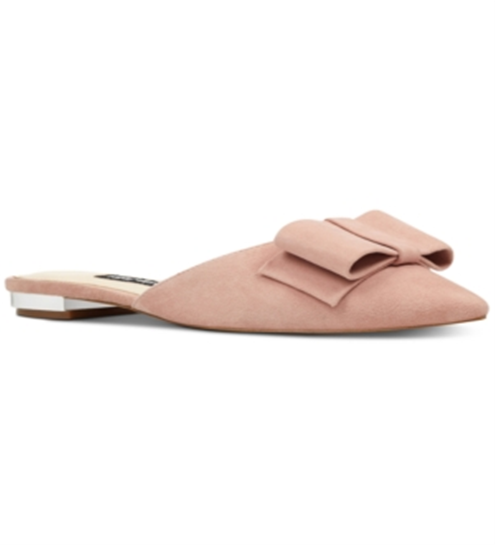Sapatilhas de festa Nine West Fia Slip-on femininas, camurça rosa, tamanho 8 M