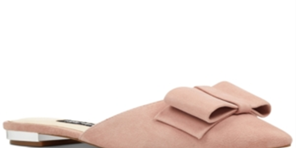 Sapatilhas de festa Nine West Fia Slip-on femininas, camurça rosa, tamanho 8 M