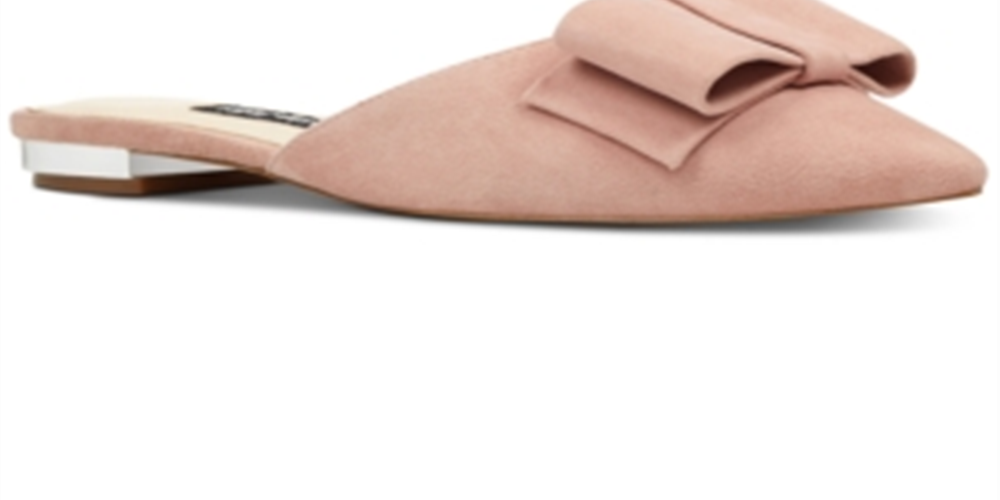 Sapatilhas de festa Nine West Fia Slip-on femininas, camurça rosa, tamanho 8 M