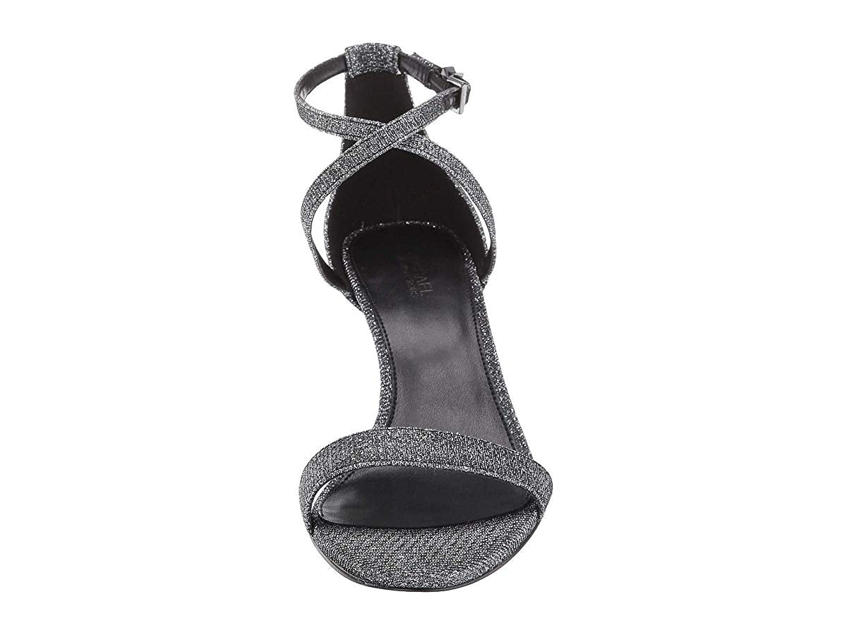 Sandália Michael Kors Ava Mid Feminina Preta/Prata Tamanho 8