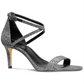 Sandália Michael Kors Ava Mid Feminina Preta/Prata Tamanho 8