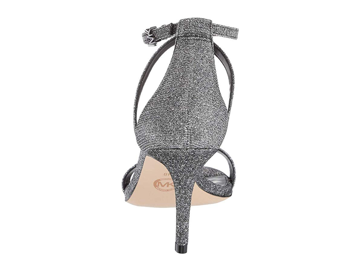 Sandália Michael Kors Ava Mid Feminina Preta/Prata Tamanho 8