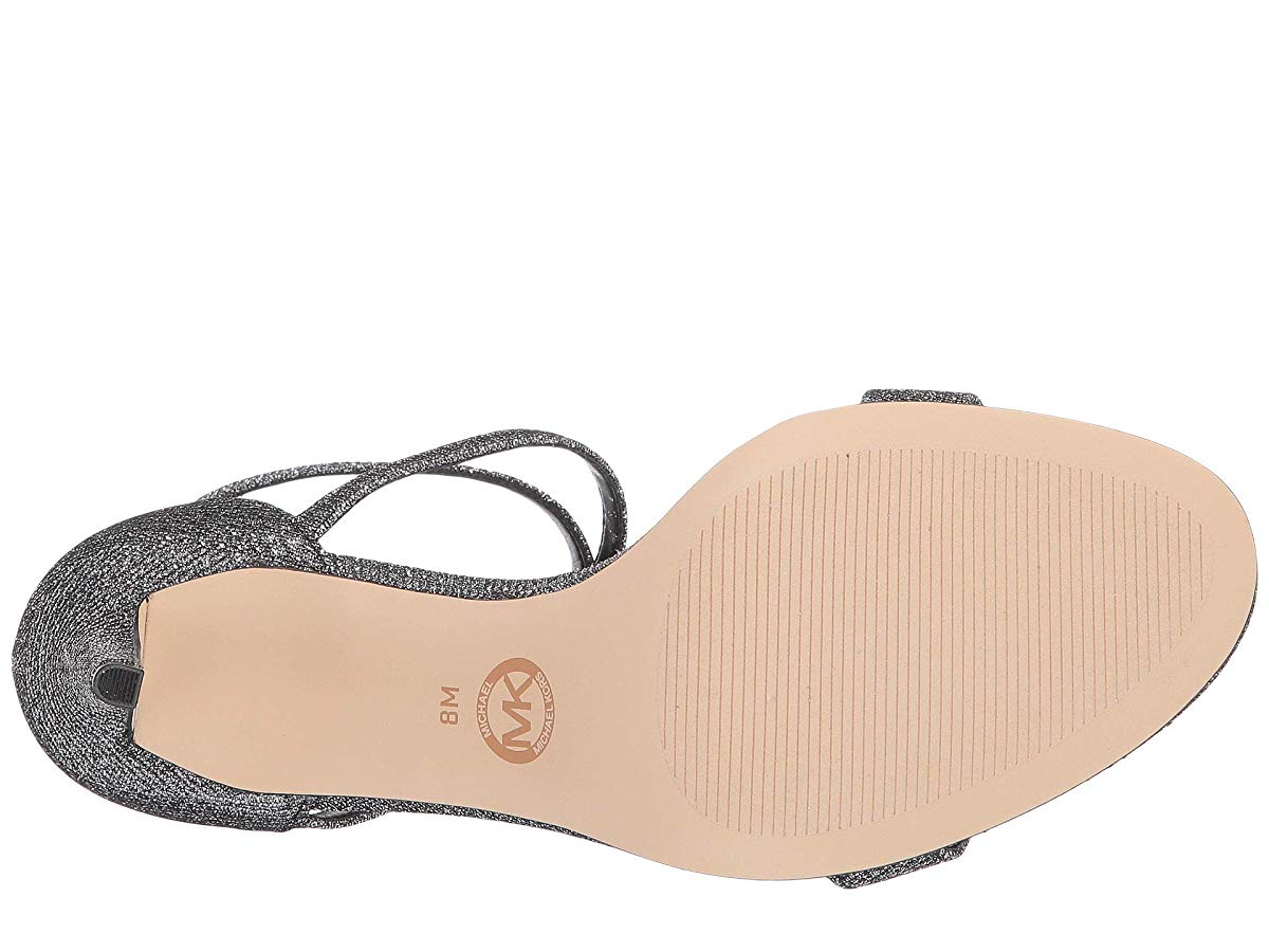 Sandália Michael Kors Ava Mid Feminina Preta/Prata Tamanho 8