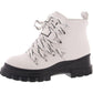 Calvin Klein Botas de Combate Femininas Lark com Biqueira Fechada e Cano Curto, Brancas, Tamanho 8 M