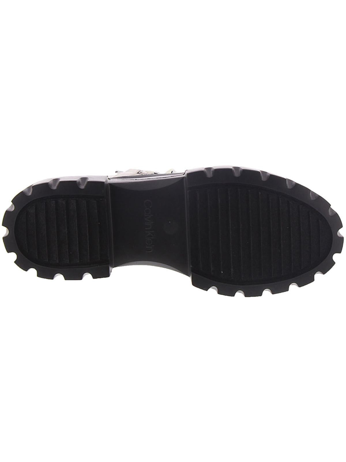 Calvin Klein Botas de Combate Femininas Lark com Biqueira Fechada e Cano Curto, Brancas, Tamanho 8 M