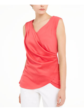 Regata feminina Alfani de cetim sem mangas vermelha tamanho GG