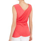 Regata feminina Alfani de cetim sem mangas vermelha tamanho GG