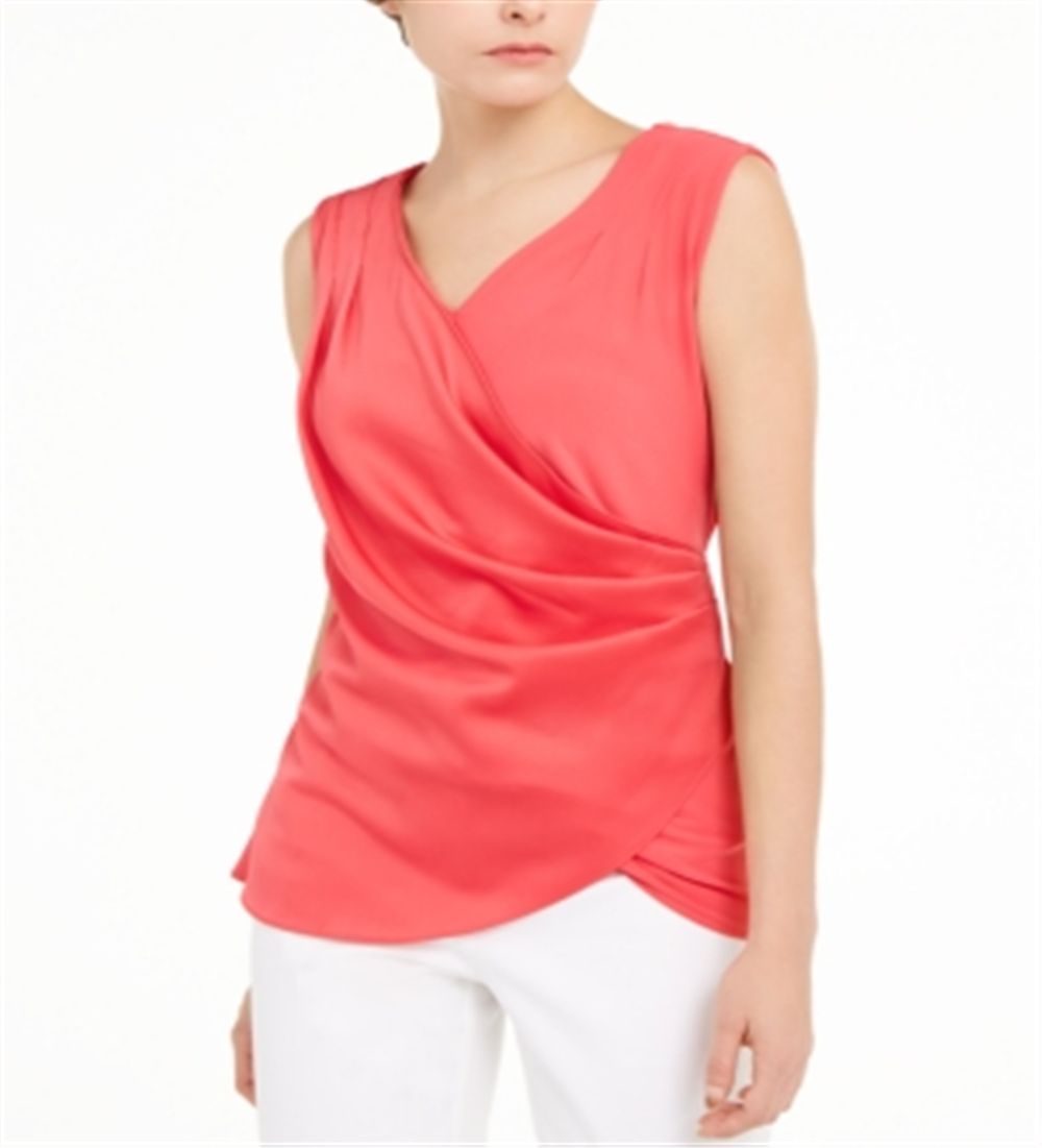 Regata feminina Alfani de cetim sem mangas vermelha tamanho GG