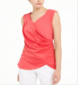 Regata feminina Alfani de cetim sem mangas vermelha tamanho GG