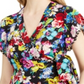 Nanette Lepore Bouquet Wrap Top (Preto Multicolorido) Roupas Femininas Preto Tamanho 12