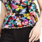 Nanette Lepore Bouquet Wrap Top (Preto Multicolorido) Roupas Femininas Preto Tamanho 12