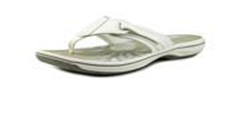 Clarks Brinkley JoJo aberto no dedo do pé casual flip flops feminino branco tamanho 8.0