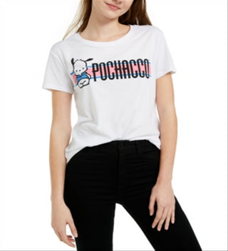 Camiseta com estampa gráfica Pochacco do Love Tribe Juniors, tamanho médio, branca