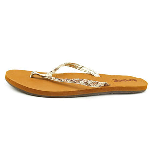 Sandália feminina Reef Twisted Star aberta, dourada, sintética, tamanho 9, marrom