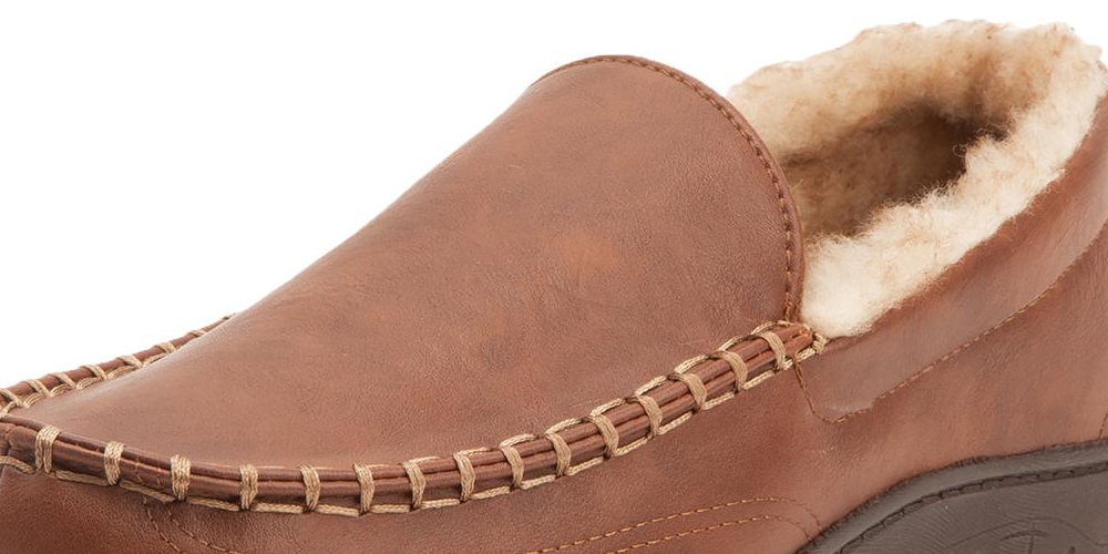 Chinelo mocassim masculino vintage à prova de intempéries, couro sintético, marrom, tamanho grande