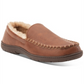 Chinelo mocassim masculino vintage à prova de intempéries, couro sintético, marrom, tamanho grande