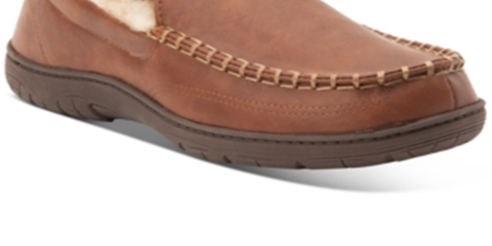Chinelo mocassim masculino vintage à prova de intempéries, couro sintético, marrom, tamanho grande