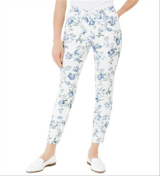 Calça jeans skinny Bristol estampada com jacquard Charter Club feminina, azul, tamanho 4