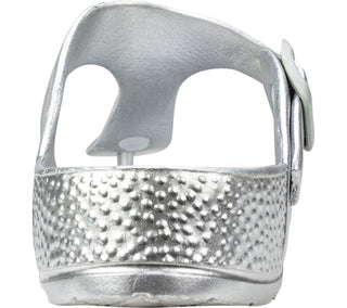 Seven Dials by White Mountain Sandálias Femininas Cadella Sandália de Tiras Prateadas Tamanho 10 M