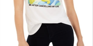 Camiseta com estampa gráfica da Bela Adormecida da Disney Juniors, tamanho médio, branca