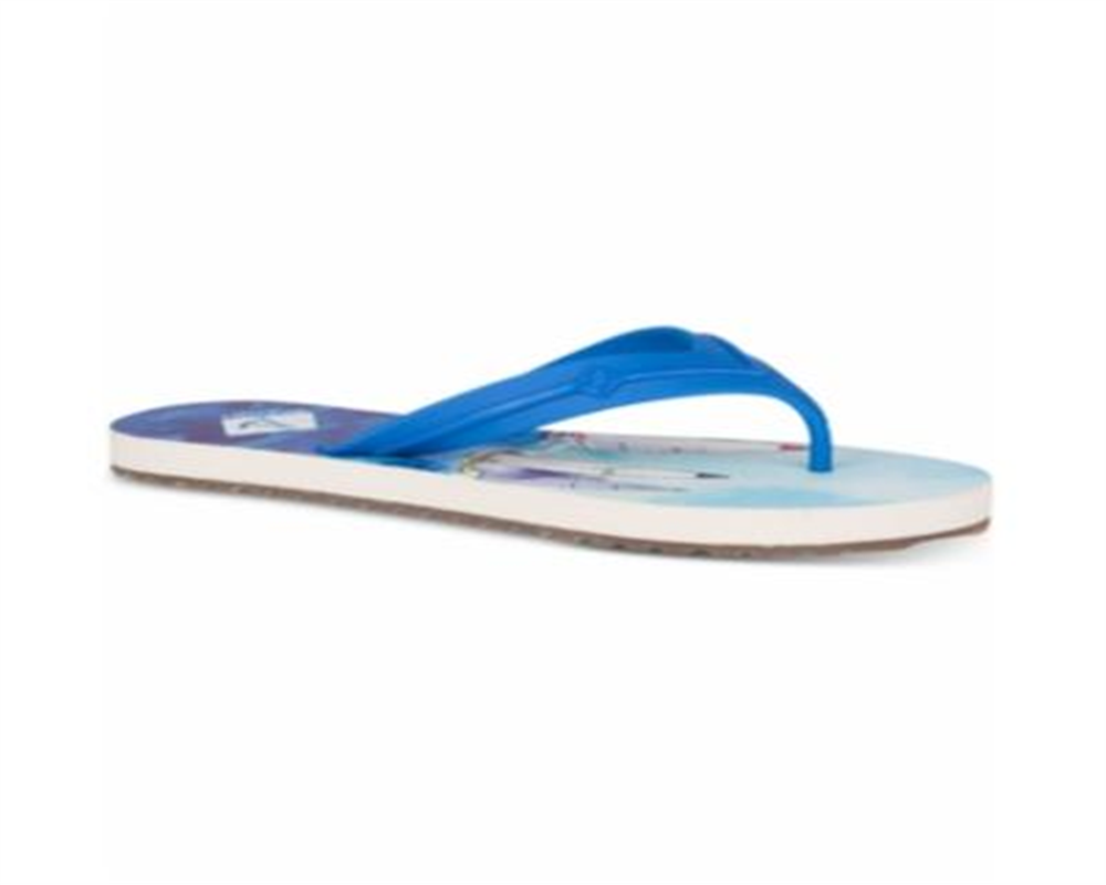 Chinelos Sperry Warf com estampa de tiras femininas - Azul, tamanho 6 M