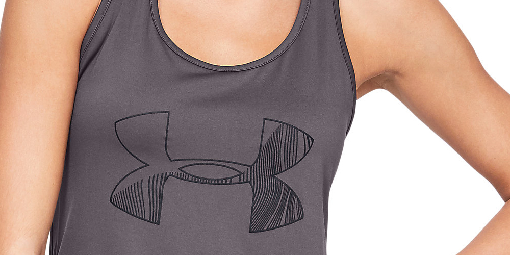 Camiseta regata feminina Under Armour Tech Graphic cinza, tamanho XS