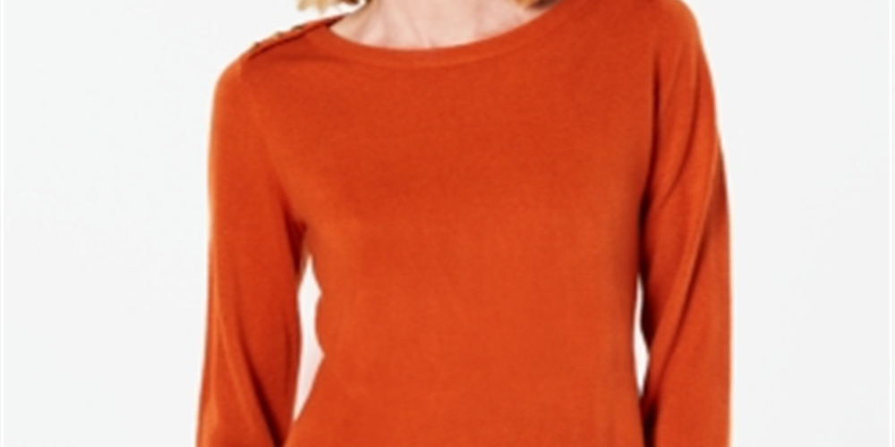 Karen Scott Suéter Feminino com Ombros Abertos Laranja Tamanho XXL