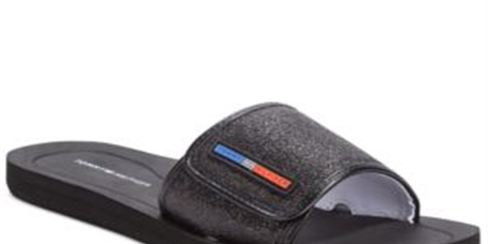 Sandálias femininas Tommy Hilfiger Mysha3-X com bico aberto, casuais, pretas, tamanho 8 M