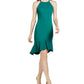 Vestido de festa feminino Trina Turk sem mangas acima do joelho + flare, verde, tamanho 8