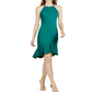 Vestido de festa feminino Trina Turk sem mangas acima do joelho + flare, verde, tamanho 8