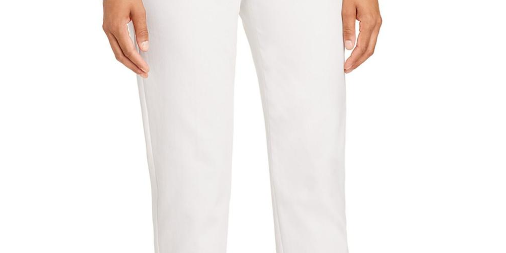 Calça St. John Cropped Tapered Algodão Elástico Branca Tamanho 8