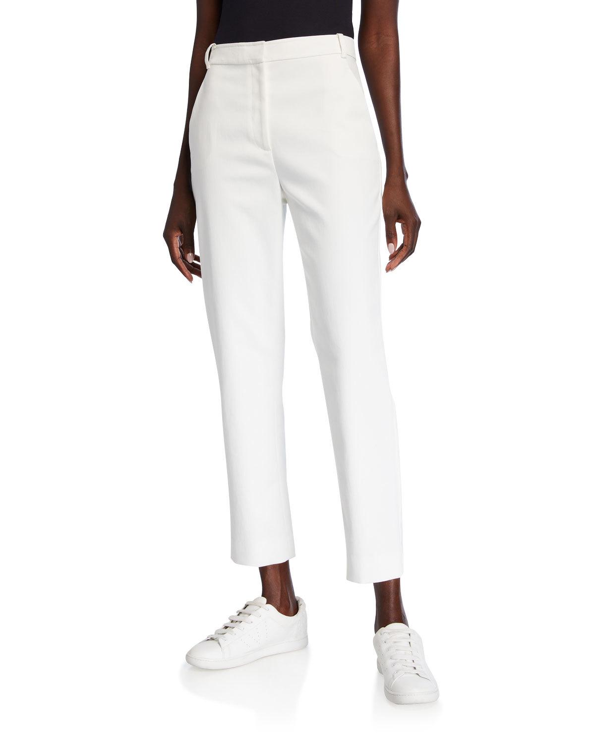 Calça St. John Cropped Tapered Algodão Elástico Branca Tamanho 6