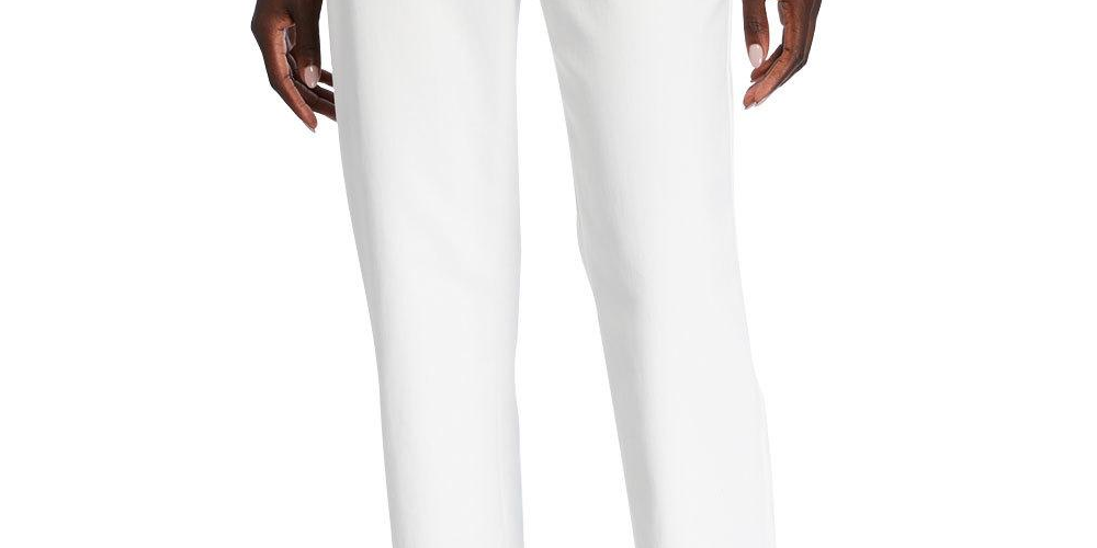 Calça St. John Cropped Tapered Algodão Elástico Branca Tamanho 6