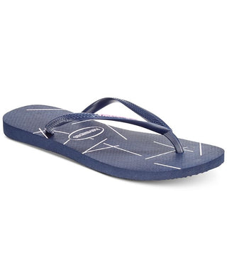 Chinelo Havaianas Feminino Fine Lines Slim Azul Tamanho 5